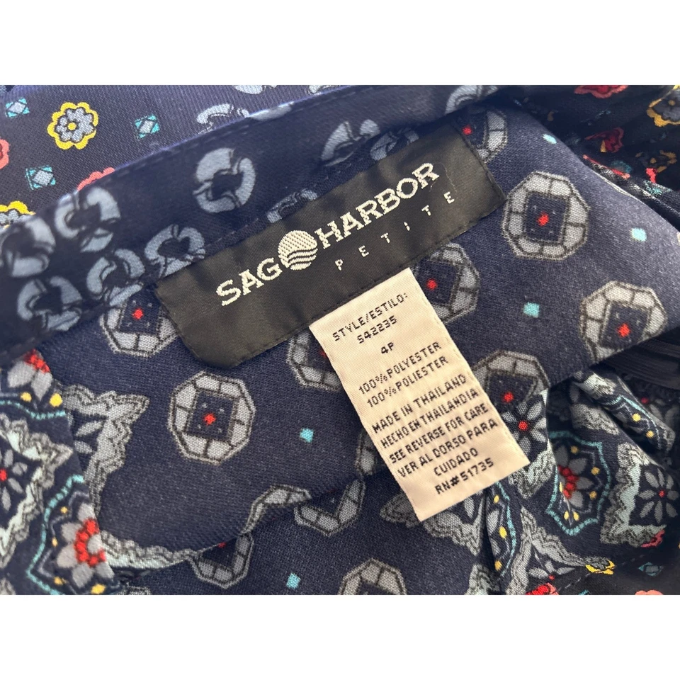 Conjunto Falda Midi Sag Harbor Petite Años 90 Patchwork Botón Frontal 4P Abuela Costera Foto 4 de 4