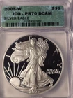 2005-W Silver American Eagle $1 .999 1oz  - ICG PR70 DCAM-Blast White