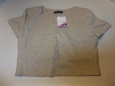 NWT Final Touch Heathered Beige Crop Top Size Large Made In USA