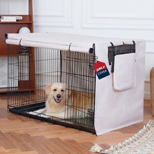 Dog Crate Cover for Anxiety - Waterproof 600D Oxford Pet Kennel Cover with Stora