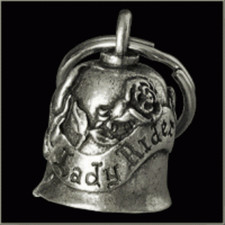 Lady Rider Rose Flower Women's Motorcycle Gremlin Peweter Bell Made in USA