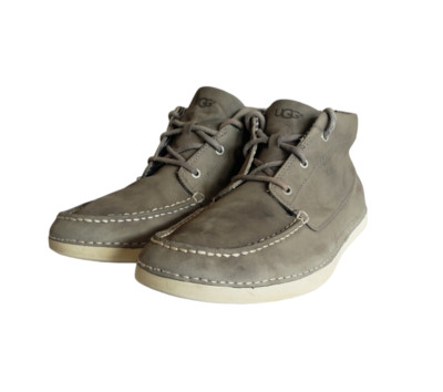 UGG Australia Kaldwell Gray Leather Lace Up Chukka Boots  display picture 2