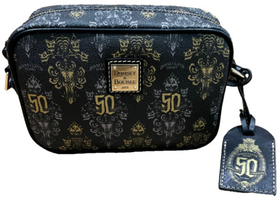Disney Parks Dooney & Bourke Haunted Mansion 50th Wallpaper Crossbody Bag PurseC
