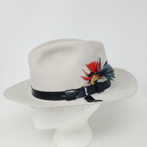 Vintage Mens Gray Wool Fedora Hat 