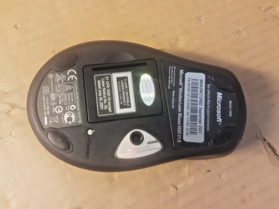 MICROSOFT WIRELESS LASER MOUSE 5000 V1.0 1085 - Image 3 of 4