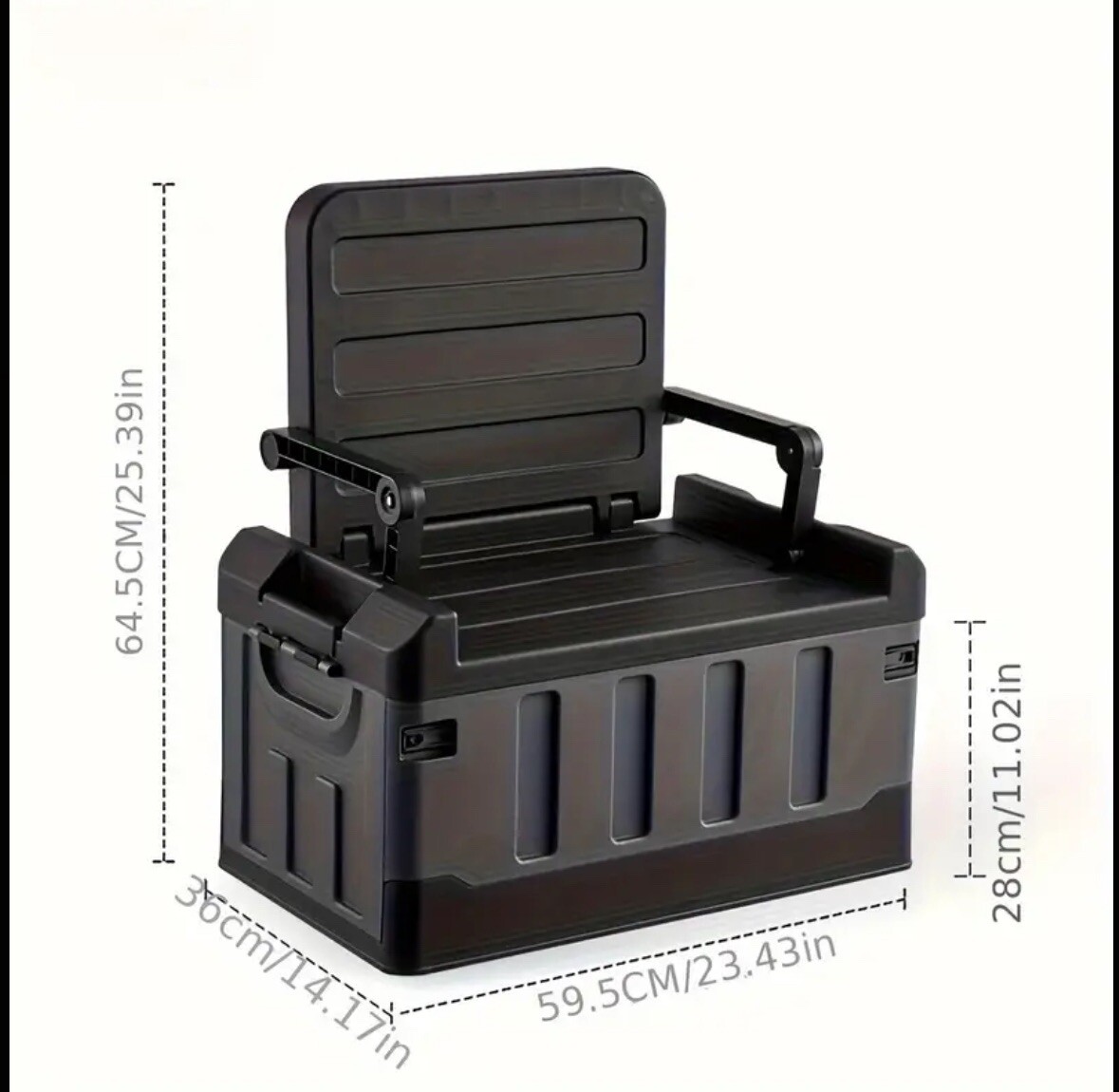 Outdoor Folding Basket With Backrest Durable Storage Box For Car Fishing Tools