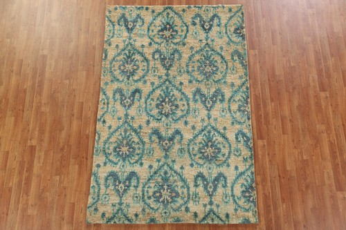 Luxury Hand-Knotted Abstract Moroccan Wool Rugs Bedroom 5x8 ft - Picture 15 of 19