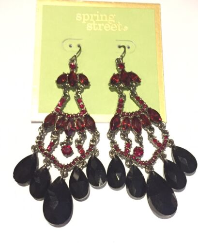 Spring Street Red Chandelier Earrings MSRP $32 Sold Out  - Picture 1 of 4