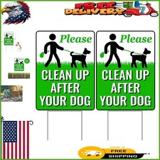 Double-Sided No Poop Lawn Signs - 12x9 Inches, Pack of Two for Your Yard
