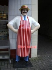 PHOTO  MR EATWELL OMAGH STANDING OUTSIDE MCMAHONS BUTCHER'S SHOP IN CAMPSIE ROAD