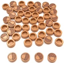 Lego 50 New Medium Nougat Tiles Flat Smooth Round 1 x 1 w/ Acorn Parts