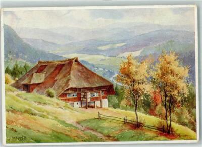 39173240 - Signed W. Merker Black Forest House Postcard Black Forest Painter