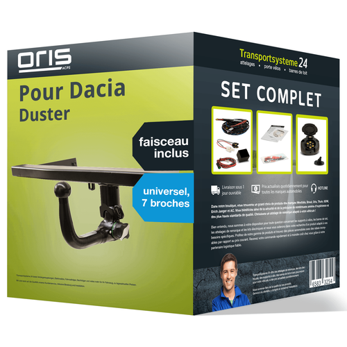 Attelage Démontable + Câblage Bypass Pour Dacia DUSTER (2010+) - Classe 2 - Neuf