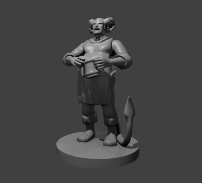 Tiefling Male Barkeep Commoner NPC 28mm Scale DND D&D Tabletop Mini