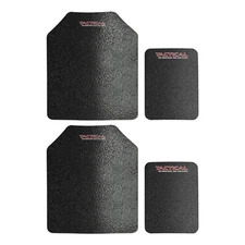 Level III AR500 Steel Body Armor Curved 4pc set 10x12 + 6x8 Coated Quik Ship