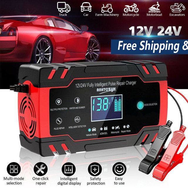 12/24V Car Automatic Battery Charger AGM GEL Intelligent Pulse Repair Starter 12/24V Car Automatic Battery Charger AGM GEL Intelligent Pulse Repair Starter