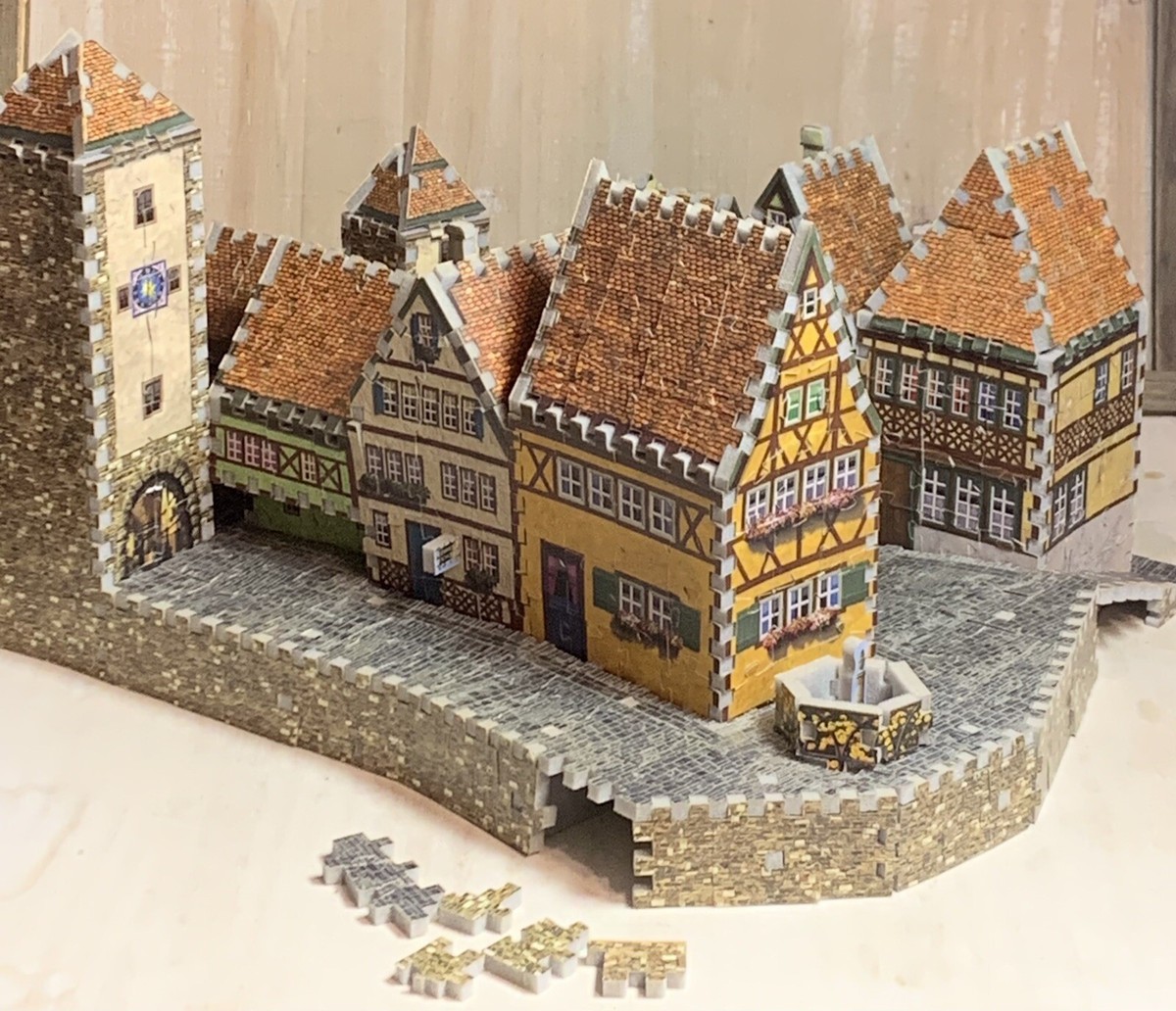 【ヴィンテージ】未開封 PUZZ-3D バイエルン城 917 Wrebbit Puzz 3d Medieval Village 740 Pieces Rothenburg