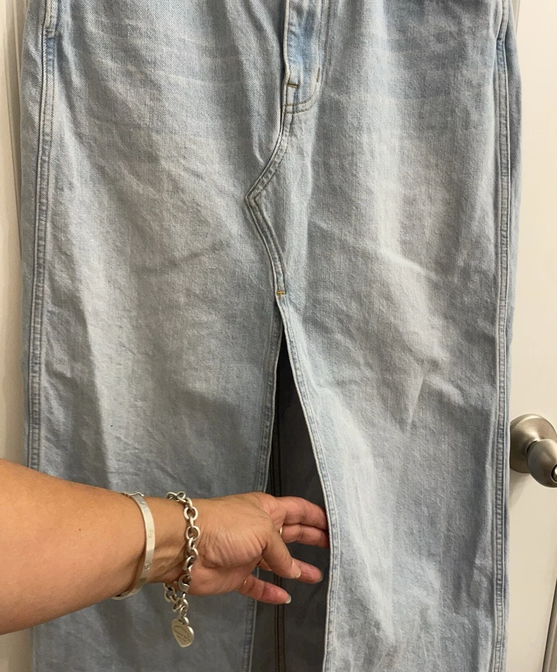 Madewell Womens The Rilee Denim Midi Skirt fitzgerald Wash Sz 25 100% Cotton - Изображение 4 из 4