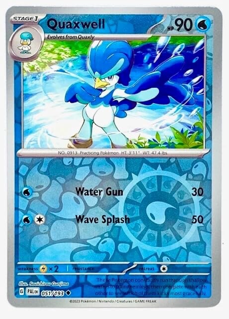 Pokemon  -  Paldea Evolved - 051/193 - Quaxwell - Reverse Holo - NM/M