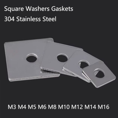 M3 M4 M5 M6 M8 M10 M12 M14 M16 Square Washers Gaskets 304 A2 Stainless Steel