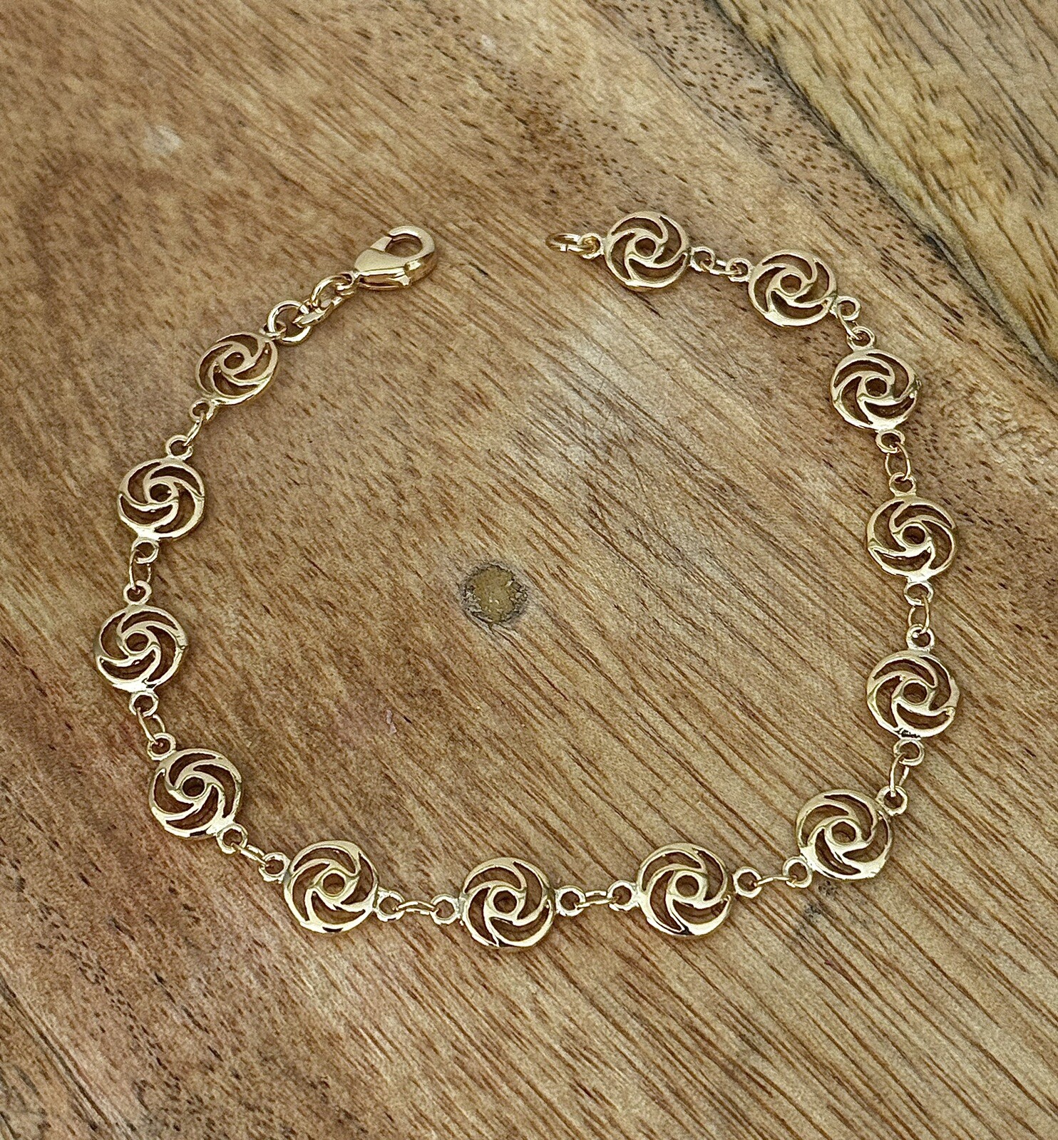 Bracelet maille souple ciselée en plaqué or 18 carats pour femme