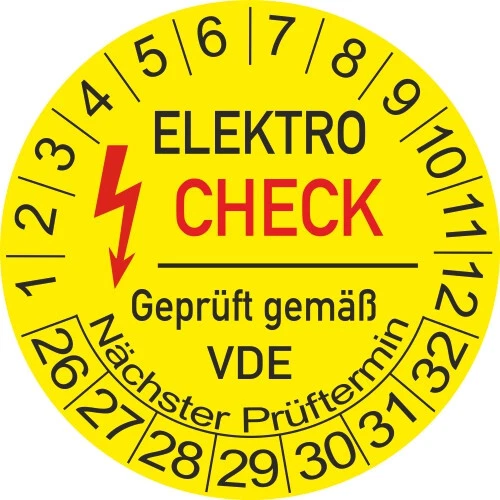 EIGENE HERSTELLUNG UVV Elektro Check Prüfplaketten Wartung 1 bis 1000 Stück 5205 2026