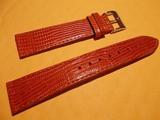 20mm Reddish Brown Grain Genuine Leather Wrist Watch Band Silver Tone Buckle