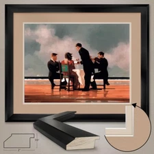 42W"x35H" ELEGY FOR A DEAD ADMIRAL by JACK VETTRIANO DOUBLE MATTE, GLASS & FRAME