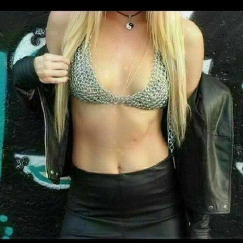 Aluminium Chainmail Bra , Girl Clothing Viking Top Bikini