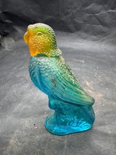 VINTAGE AVON COLORFUL GLASS PARROT BIRD BOTTLE SCULPTURE ORNAMENT DECOR