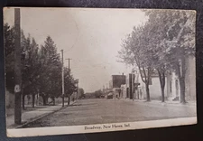 vtg postcard Broadway New Haven Indiana IN Ind posted