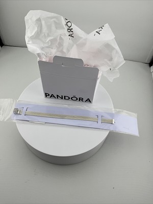 100% Authentic Pandora Reflexions  Mesh Bracelet Pave Crystal 6  NWT