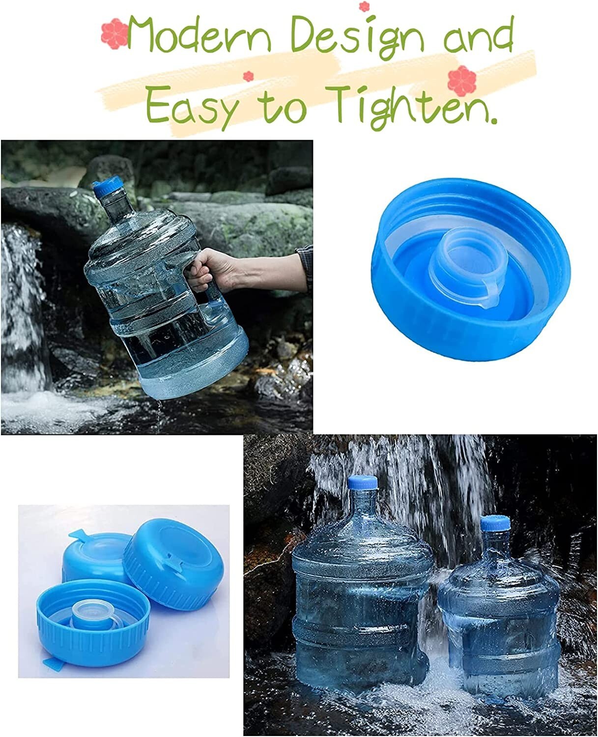 5 pcs Water Bottle Caps Reusable Gallon Snap On Cap Lid Drinking Primo
