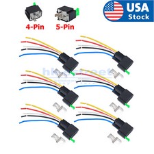 6pcs 4-Pin 5-Pin DC 24V 30A Universal Car Fuse Relay Switch Power with Harness