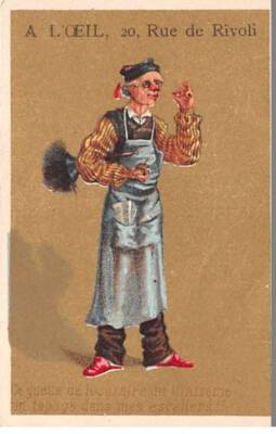 Chromos.AM14176.A l'Oeil.Herren-Kinder-Kleidung.ca.5x8 cm.Mann mit