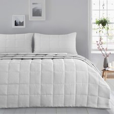 Waffle Jacquard Bedspread Comforter Quilt Pillowsham Throw Luxury Bedding Set
