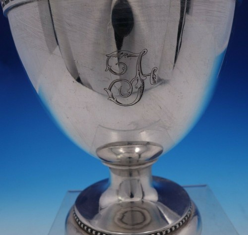 Bailey and Co Coin Silver Pedestal Waste Bowl Greek Key Border 6" Tall (#3812) - Picture 4 of 6