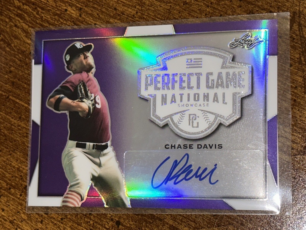 CHASE DAVIS 2019 Leaf Perfect Game AUTOGRAPH Purple Proof #1/1