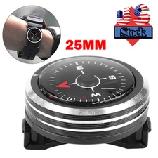 Slide on 25MM Watch Wrist Band Strap Compass Outdoor Waterproof Survival 1PC US