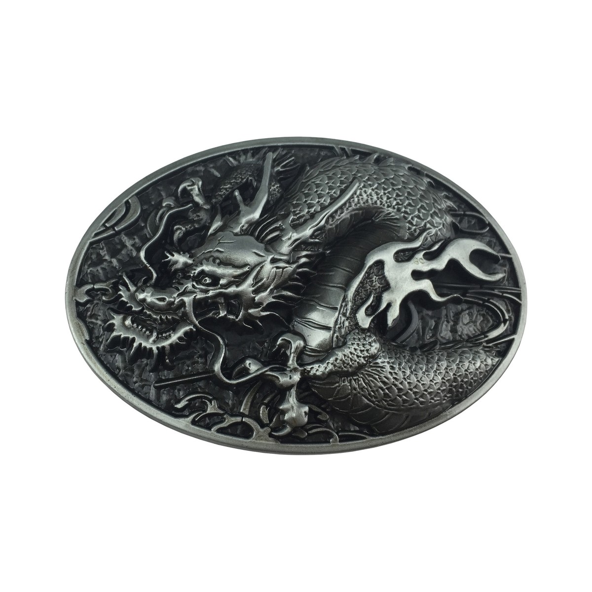 Antique Silvery Dragon Belt Buckle Western Cowboy  display picture 2