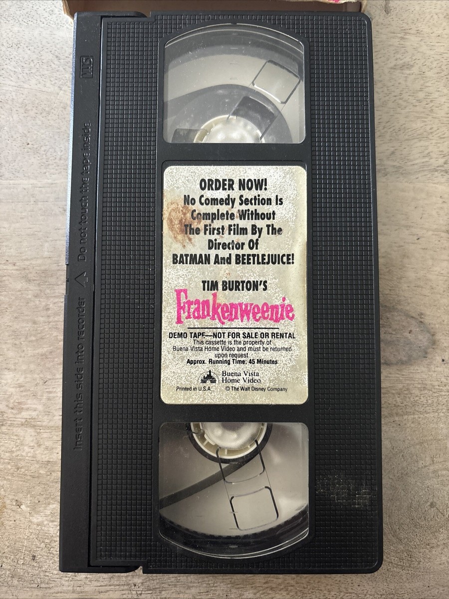 Disney's Frankenweenie VHS tape movie 1992 Tim Burton 80 original