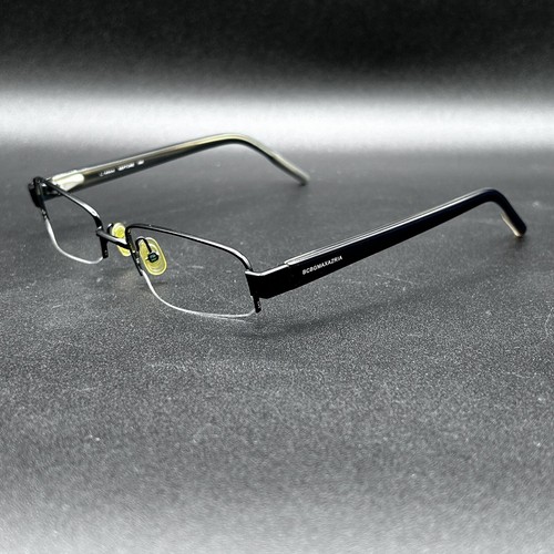 BCBG Max Azria Neptune Half-Rim Eyeglasses Frame Black Navy Flex 53-19-140 Used