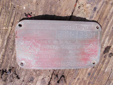 Farmall H Ih Tractor Original 1940 Serial Plate Tag #12901 + Screws 1939 Chassis
