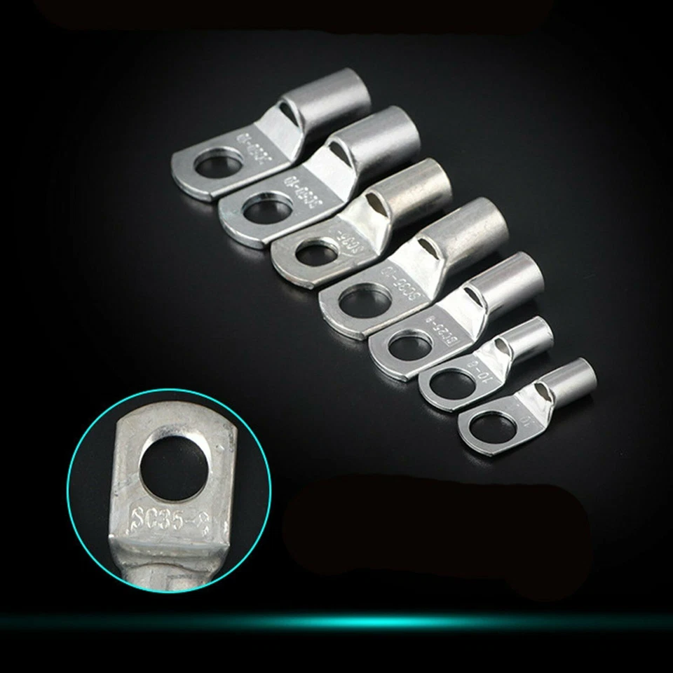 6MM² - 50MM² Battery Cable Lugs Crimp Copper Terminal Eyelet Wire Ring Connector - image 3 of 4