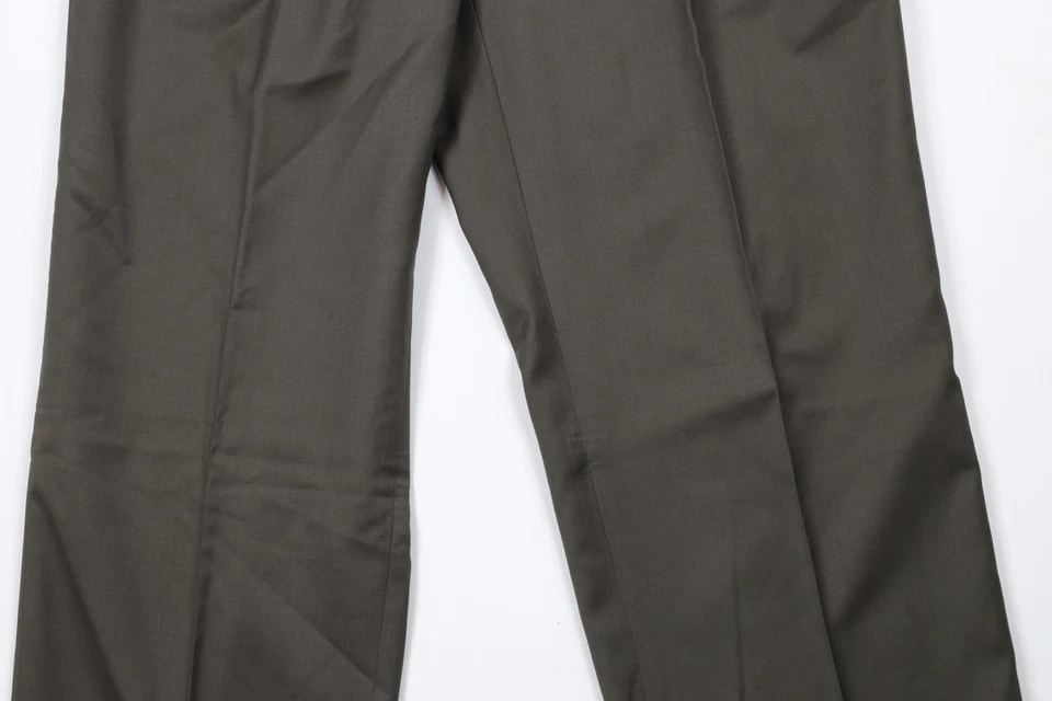Pantalones chinos vintage años 90 Ralph Lauren para hombre 32x30 lana cachemir pierna ancha verde Foto 3 de 4