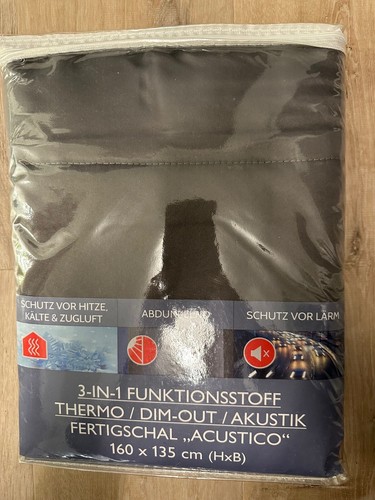 3-in-1 Vorhang - Thermo/Dim-Out/Akustik - mit Multifunktionsband grau 160x135 cm - Bild 3 von 3