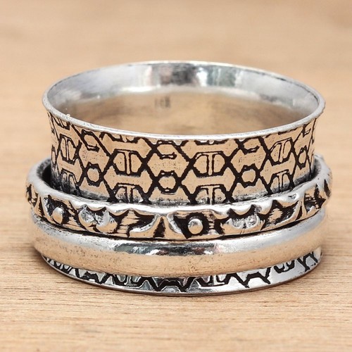 Spinner Anxiety Handmade Silver Jewelry "6.5"
