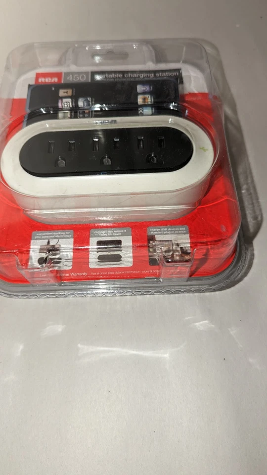 RCA PCHSTAT2R 450 JOULES PORTÁTIL DUPLO USB TRI AC TOMADA ESTAÇÃO DE CARGA LACRADA - Imagem 2 de 4