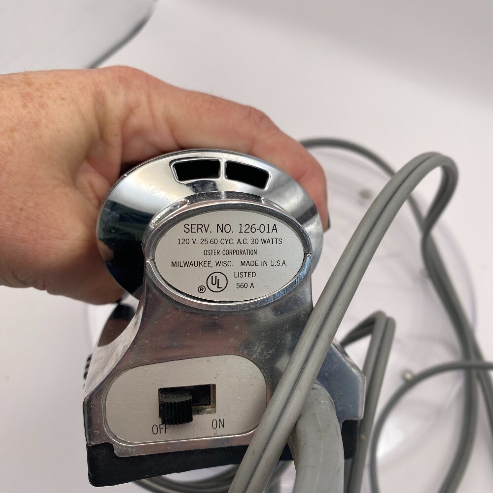 Oster Massage Pillow Vibrating Massager Chrome Vintage 126-01A Tested Works