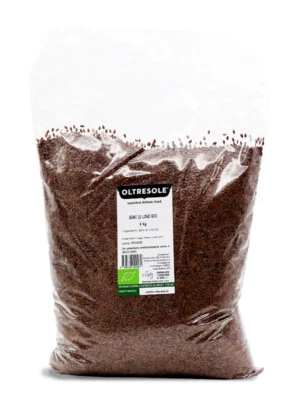 Oltresole - Semi di Lino Biologici interi, confezione convenienza 3 Kg